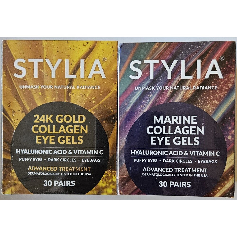 60 Pairs 24K Gold / Marine Collagen Under Eye Gels Pads Puffiness & Dark Circles